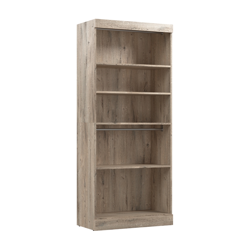 Bestar Pur 36W Closet Organizer in Rustic Brown - Engineered Wood