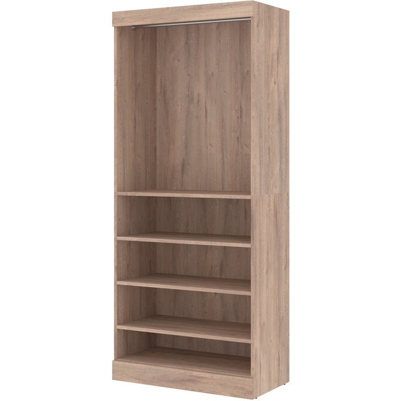 Bestar Pur 36W Closet Organizer in Rustic Brown - Engineered Wood