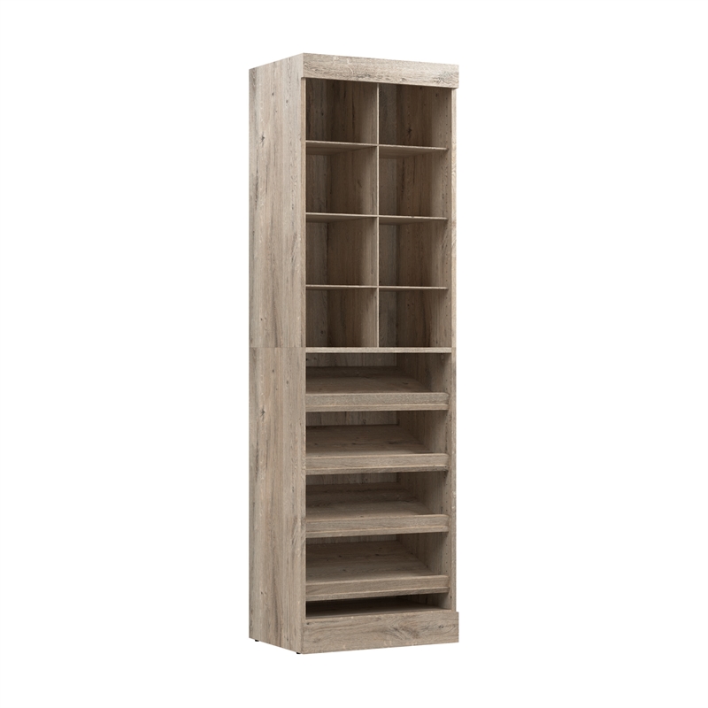 Bestar Pur 25W Closet Shoe Organizer in Rustic Brown - Engineered Wood