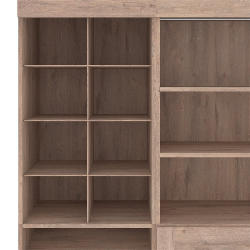 Bestar Pur 25W Closet Shoe Organizer in Rustic Brown - Engineered Wood
