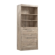 Bestar Pur 36W Closet Organizer with Drawers in Rustic Brown - Engineered Wood