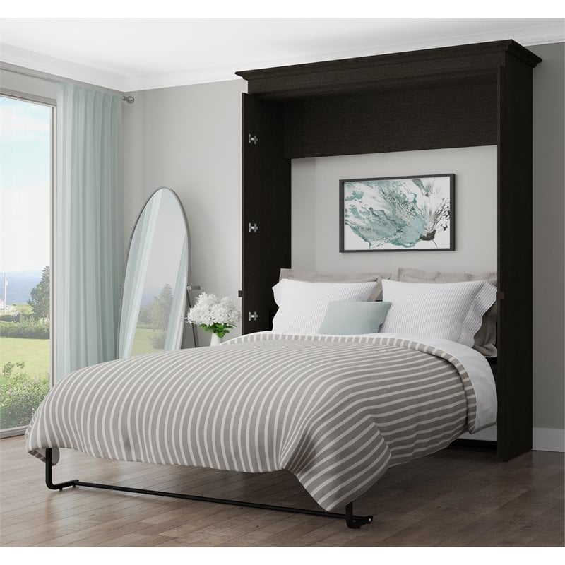 Bestar Versatile 70 Queen Murphy Bed In Deep Gray Cymax Business - Bestar Evolution Queen Wall Bed Instructions
