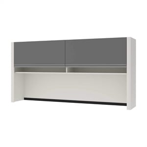 Bestar Connexion Office Credenza Hutch in Slate & Sandstone