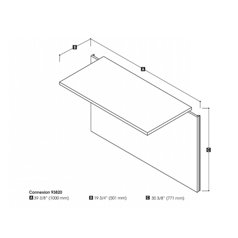 Bestar Connexion Bridge for Computer Desk Set in Sandstone and Slate