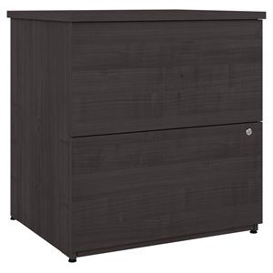 bestar logan 2-drawer engineered wood lateral file cabinet in charcoal maple