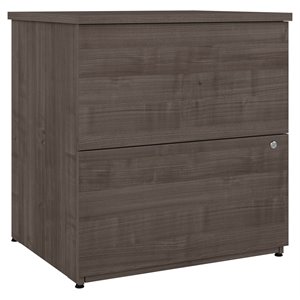 bestar logan 2-drawer engineered wood lateral file cabinet in medium gray maple