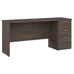 bestar logan contemporary engineered wood computer desk in medium gray maple