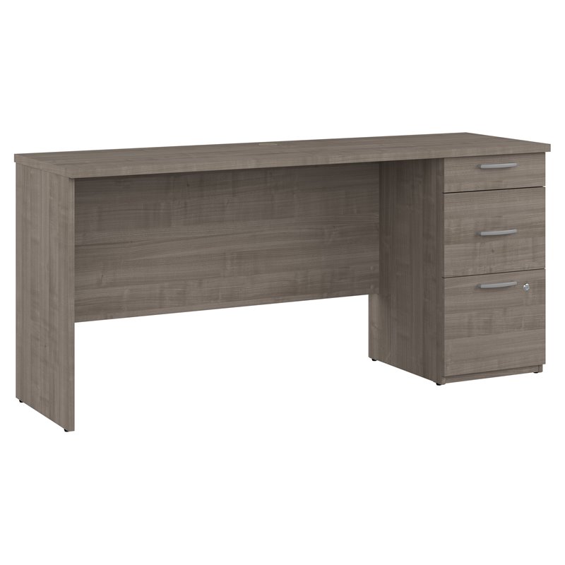 Bestar Logan Contemporary Engineered Wood Computer Desk in Silver Maple ...