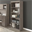 Bestar Logan 5-Shelf Contemporary Engineered Wood Bookcase in Silver Maple