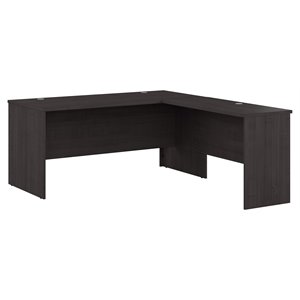 bestar logan l-shaped contemporary engineered wood desk in charcoal maple