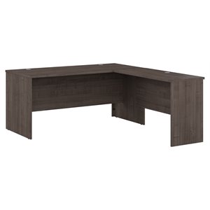 bestar logan l-shaped contemporary engineered wood desk in medium gray maple
