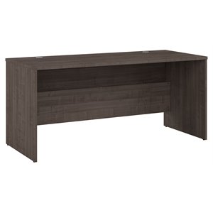 bestar ridgeley contemporary engineered wood desk shell in medium gray maple