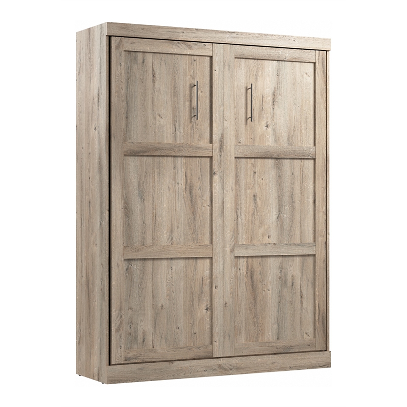 Bestar Pur 65W Queen Murphy Bed in Rustic Brown