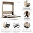 Bestar Pur 65W Queen Murphy Bed in Rustic Brown