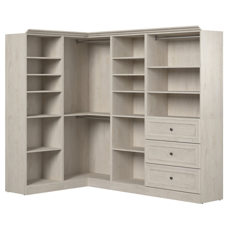 Bestar Versatile 97W Engineered Wood Walk-In Closet Organizer in White