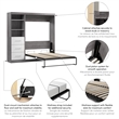 Bestar Nebula Wood Full Murphy Bed and Organizer w/ Drawers in Bark Gray/White