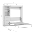 Bestar Nebula Wood Full Murphy Bed and Organizer w/ Drawers in Bark Gray/White