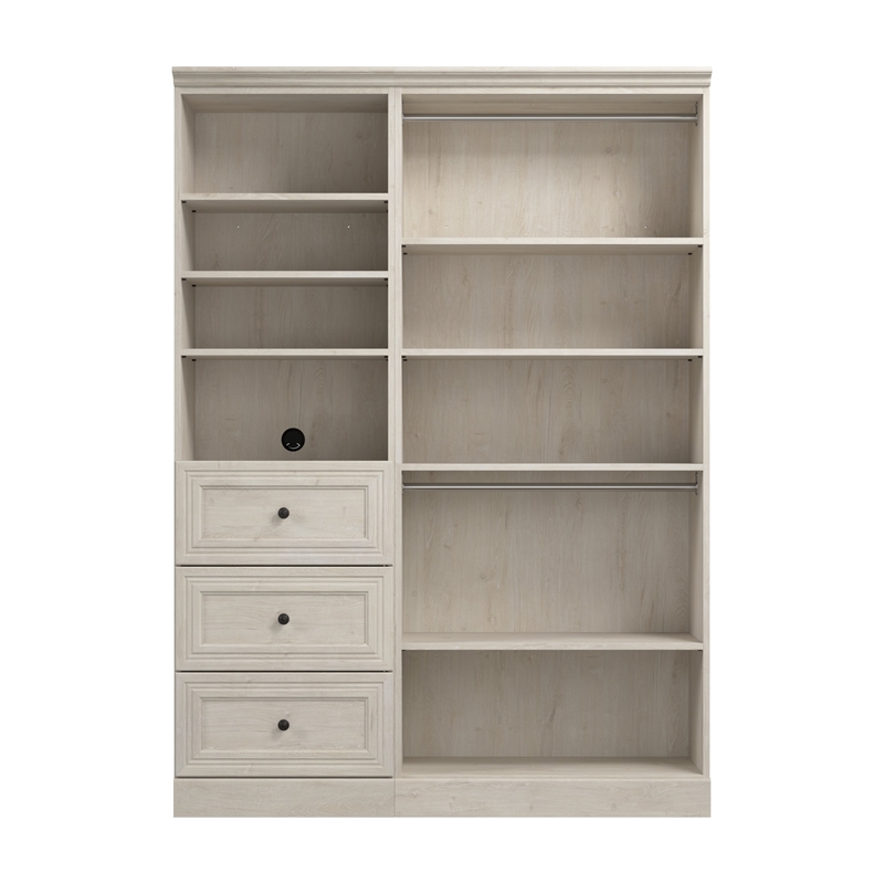 36W Closet Organizer with Drawers in Linen White Oak by Bestar