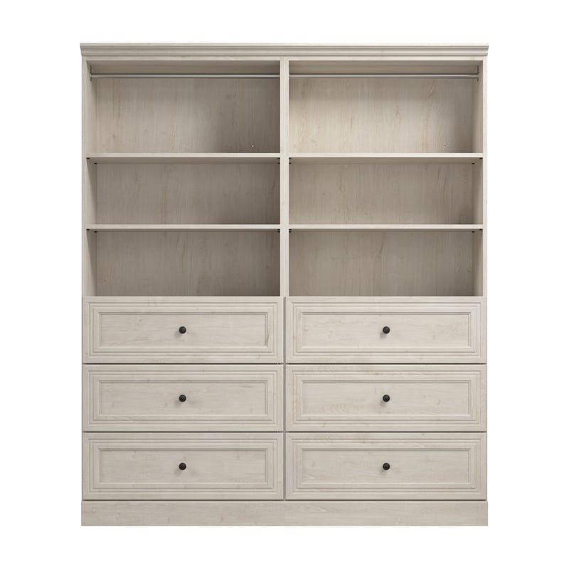 36W Closet Organizer with Drawers in Linen White Oak by Bestar