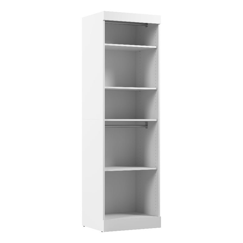 Bestar Nebula 25W Contemporary Engineered Wood Closet Organizer in White