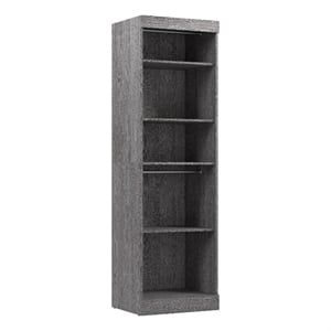 Bestar Nebula 25&quotW Contemporary Engineered Wood Closet Organizer in Bark Gray