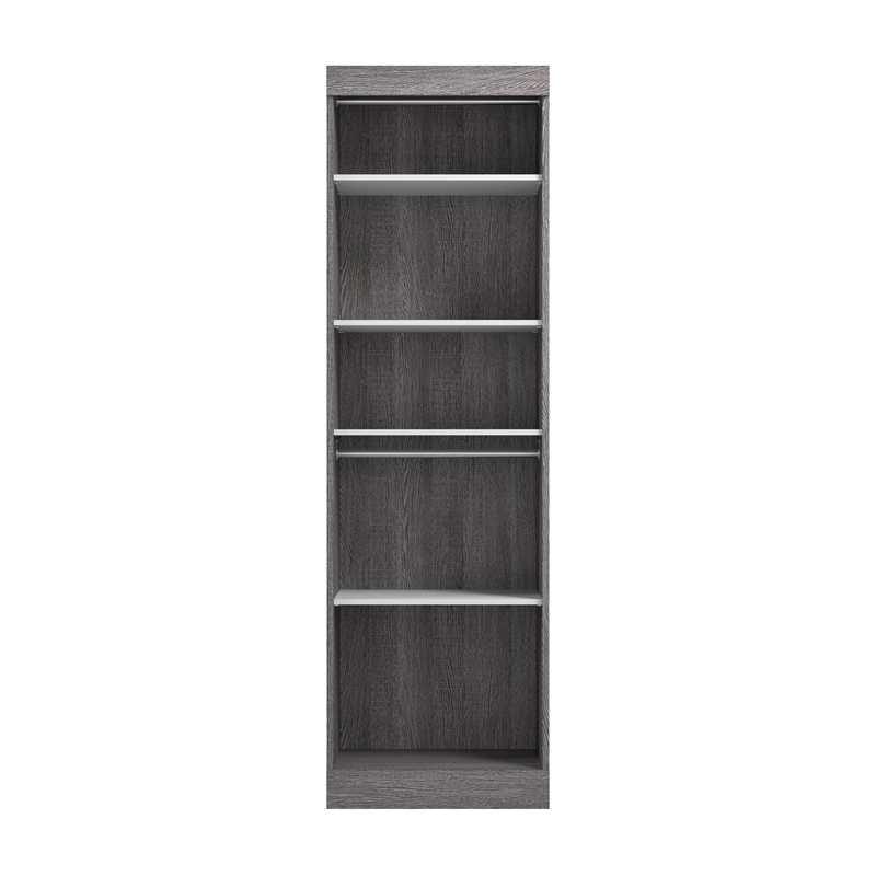Bestar Nebula 25W Contemporary Engineered Wood Closet Organizer in Gray/White