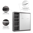 Bestar Nebula Wood Full Murphy Bed with Closet Organizer in Bark Gray/White
