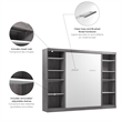 Bestar Nebula Wood Full Murphy Bed and 2 Closet Organizers in Bark Gray/White