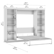 Bestar Nebula Wood Full Murphy Bed and 2 Closet Organizers in Bark Gray/White