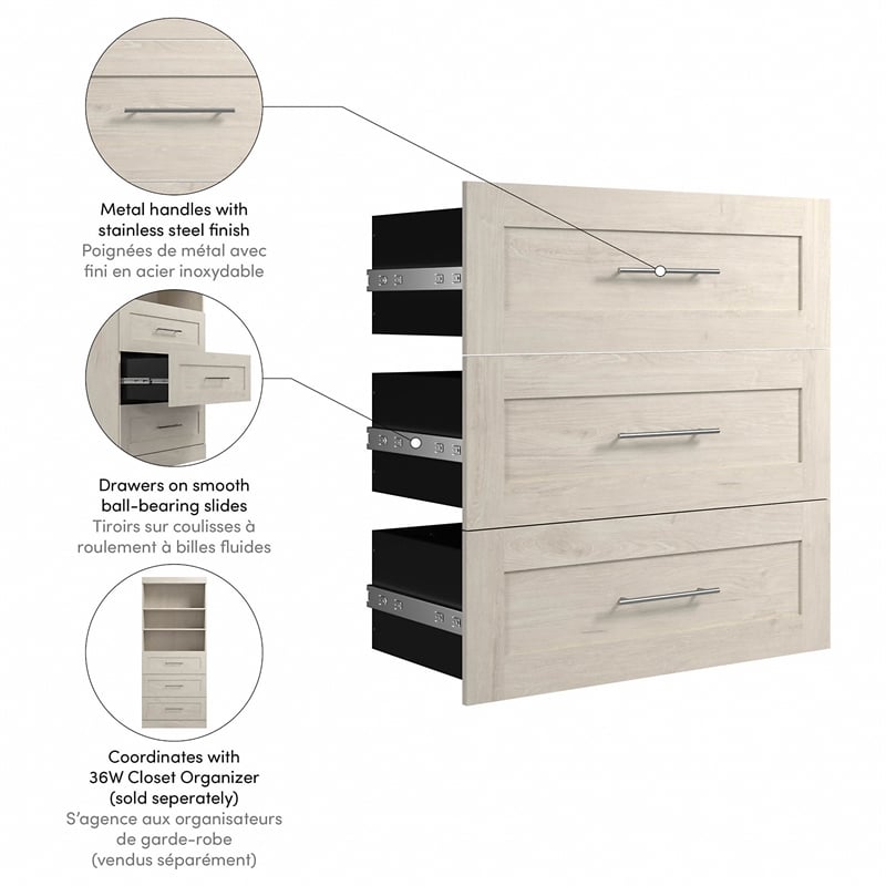 36W Closet Storage Cabinet in Bark Grey by Bestar