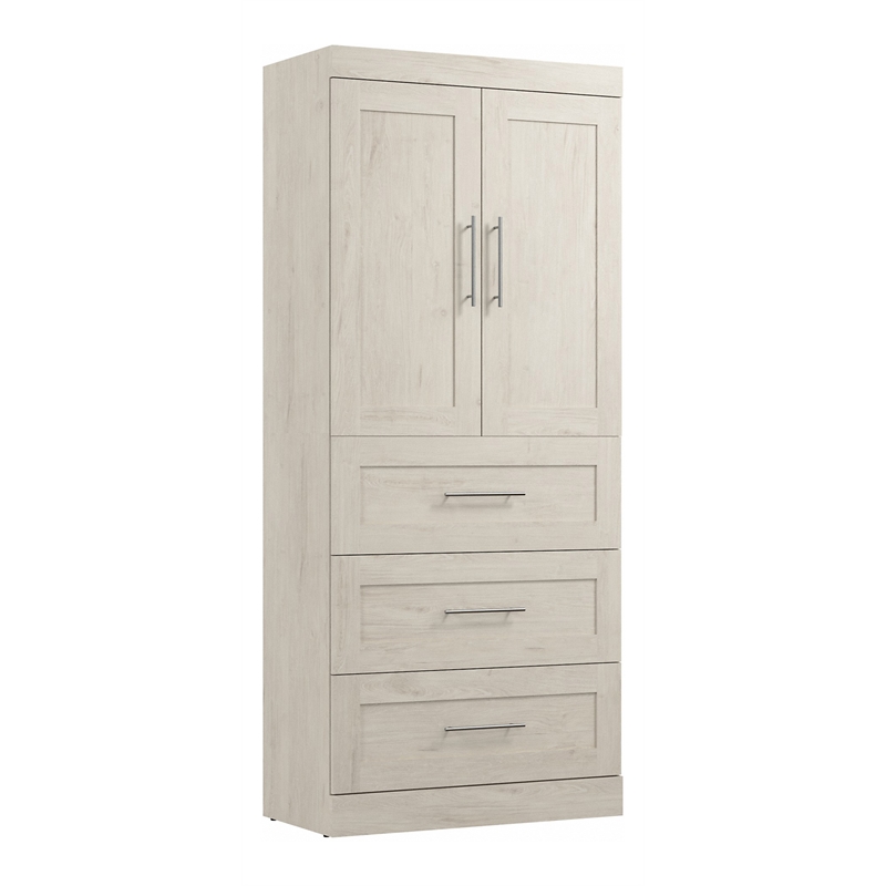 36W Closet Storage Cabinet in Linen White Oak by Bestar