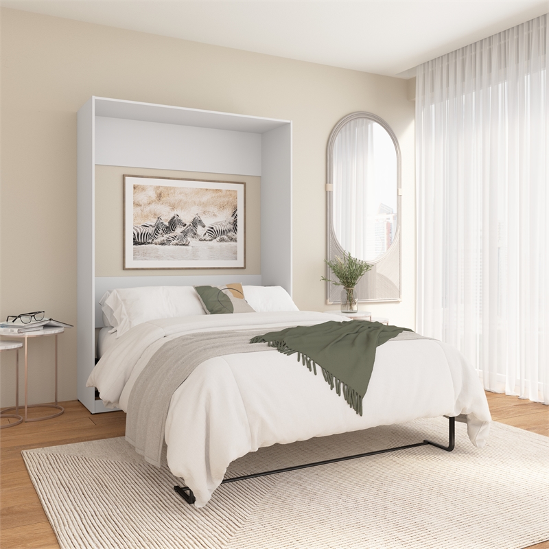 Bestar USA Claremont Contemporary Engineered Wood Full Murphy Bed in White