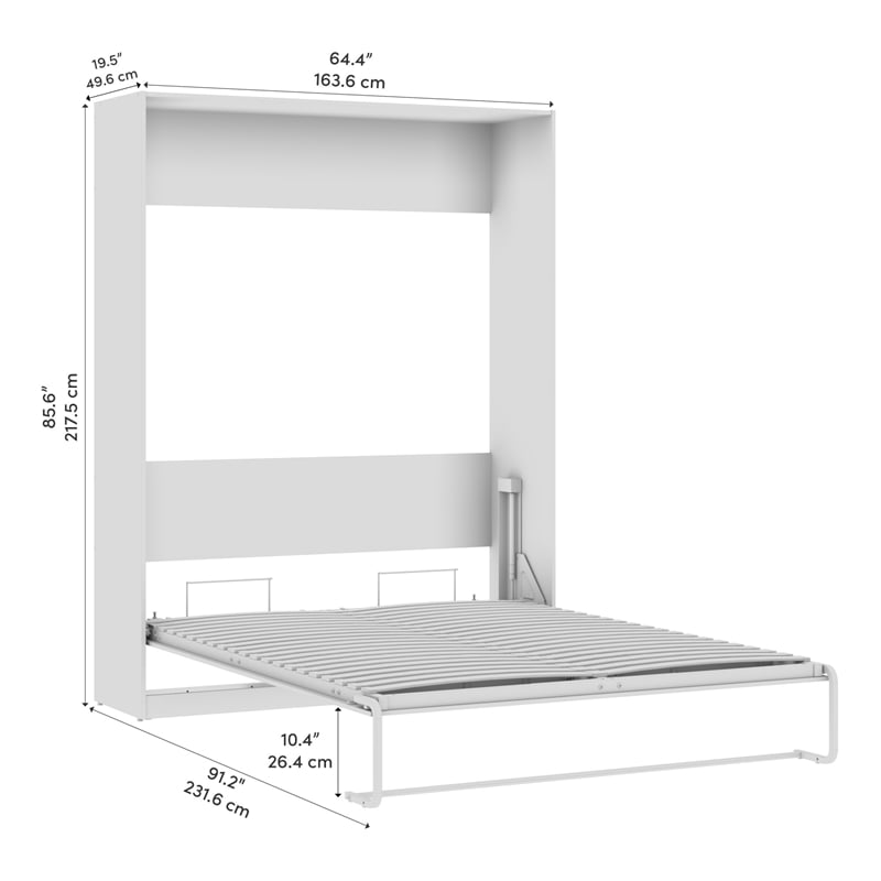 Bestar USA Claremont Engineered Wood Queen Murphy Bed in Gray