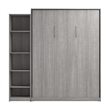 Bestar USA Claremont Wood Queen Murphy Bed with Closet Organizer in Gray