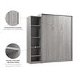 Bestar USA Claremont Wood Queen Murphy Bed with Closet Organizer in Gray