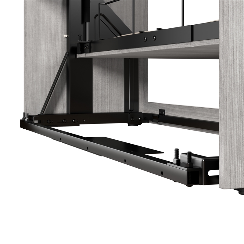 Bestar USA Claremont Wood Queen Murphy Bed with Closet Organizer in Gray