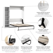 Bestar USA Claremont Wood Queen Murphy Bed with Closet Organizer in White
