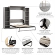 Bestar USA Claremont Wood Queen Murphy Bed with Closet Organizers in Gray