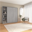 Bestar USA Claremont Wood Full Murphy Bed with Closet Organizer in Gray