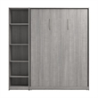Bestar USA Claremont Wood Full Murphy Bed with Closet Organizer in Gray