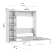 Bestar USA Claremont Wood Full Murphy Bed with Closet Organizer in Gray