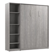 Bestar USA Claremont Wood Full Murphy Bed with Closet Organizer in Gray