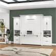 Bestar Lumina Modern Engineered Wood Queen Murphy Bedroom Sets in White