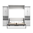Bestar Lumina Modern Engineered Wood Queen Murphy Bedroom Sets in White