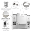 Bestar Lumina Modern Engineered Wood Queen Murphy Bedroom Sets in White