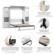 Bestar Lumina Modern Engineered Wood Queen Murphy Bedroom Sets in White