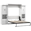 Bestar Lumina Modern Engineered Wood Queen Murphy Bedroom Sets in White