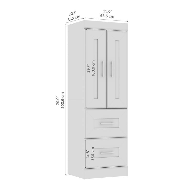 Bestar Edge 25W Wardrobe in White