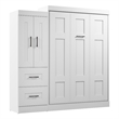 Bestar Edge Full Murphy Bed with Wardrobe (85W) in White