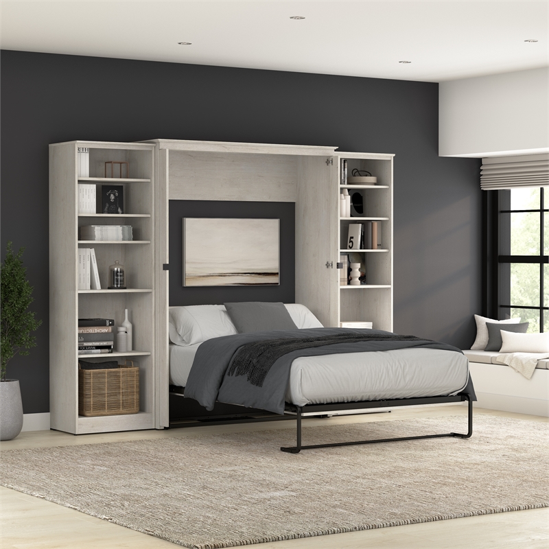 Bestar Key West Full Murphy Bed with Closet Organizers (113W) - Engineered Wood